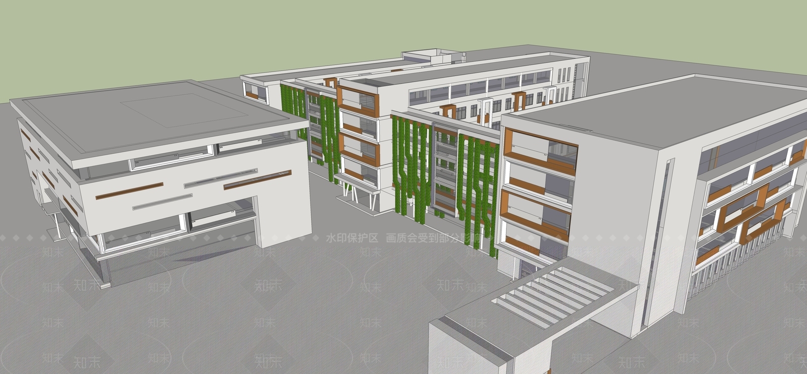 现代学校建筑SU模型下载【ID:1197081791】