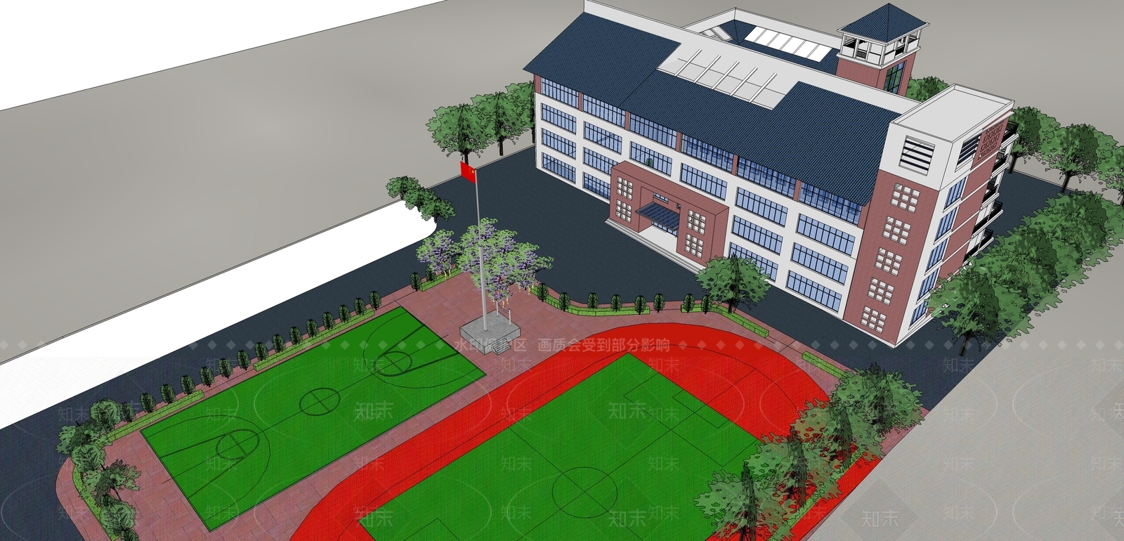 现代学校建筑SU模型下载【ID:1197081716】