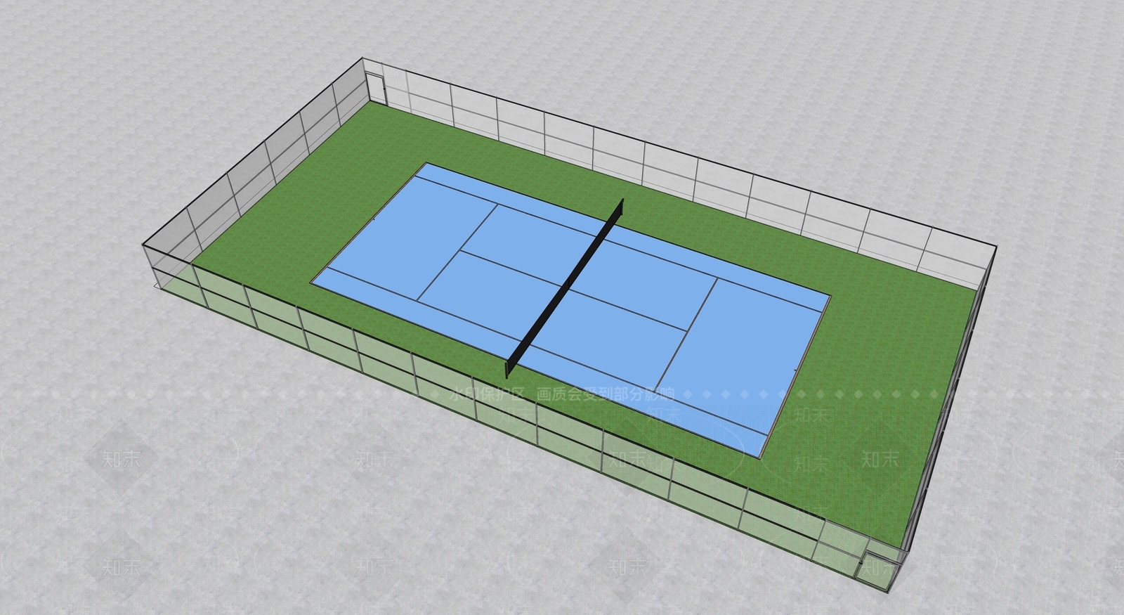 现代网球场SU模型下载【ID:1197082399】