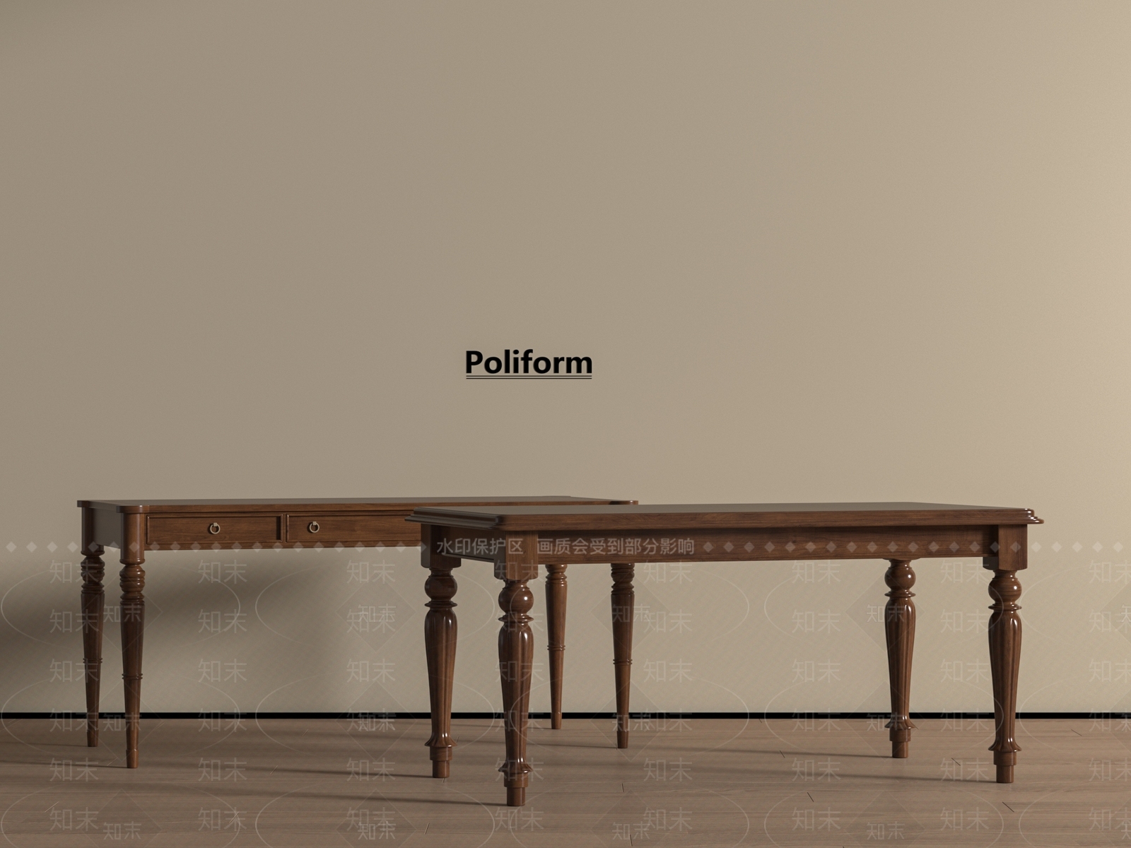 书桌3D模型下载【ID:1197095768】