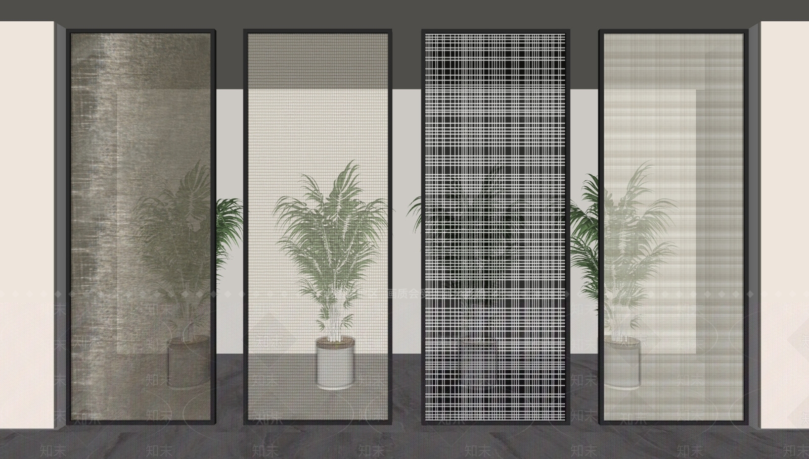 现代隔断SU模型下载【ID:1197099925】
