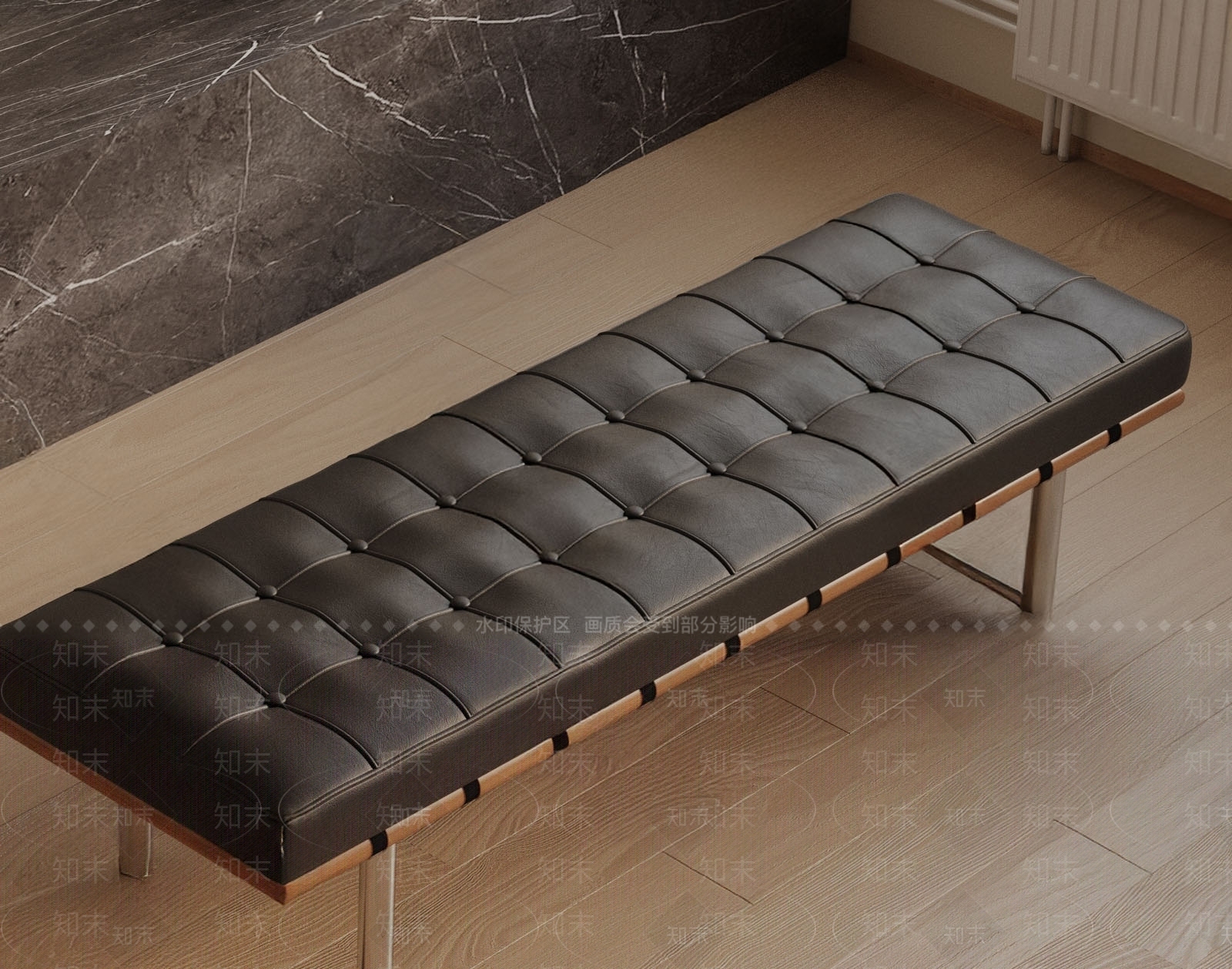 现代简约床尾凳SU模型下载【ID:1197109833】