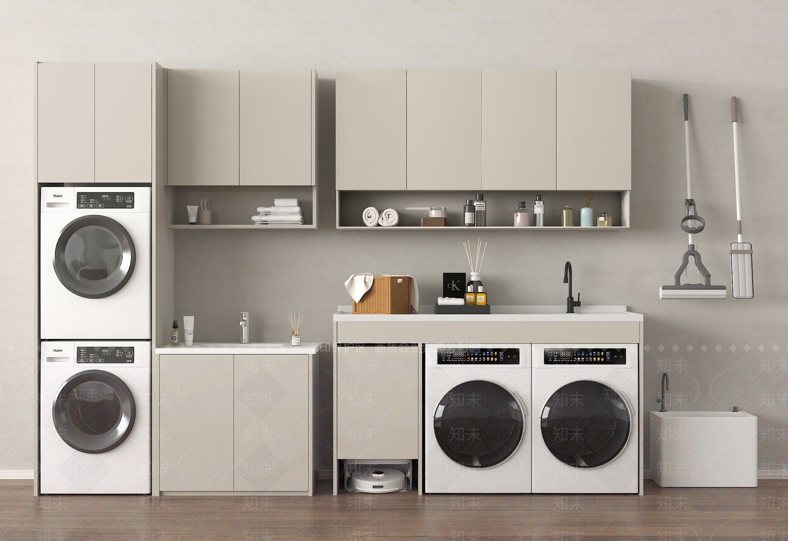 现代洗衣机柜3D模型下载【ID:1197113043】