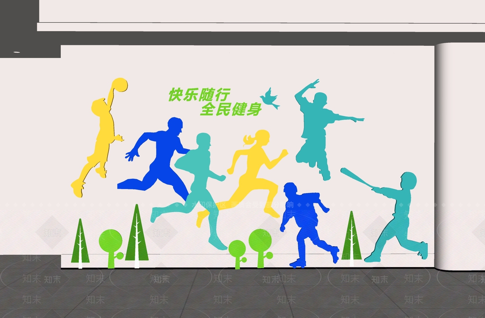现代文化墙SU模型下载【ID:1197116212】