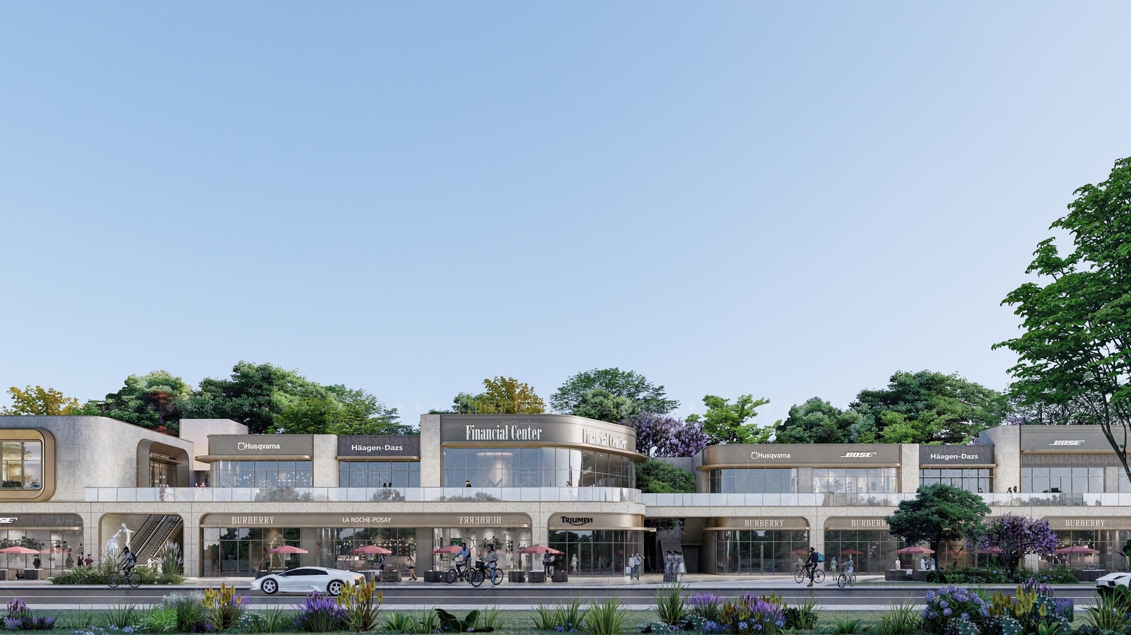 现代商业街SU模型下载【ID:1197118194】