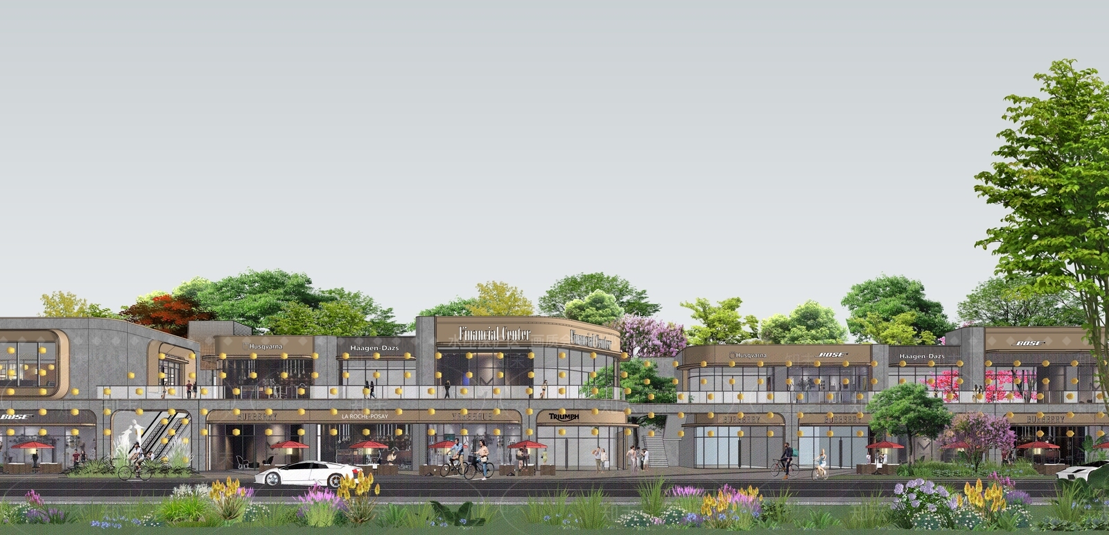 现代商业街SU模型下载【ID:1197118194】