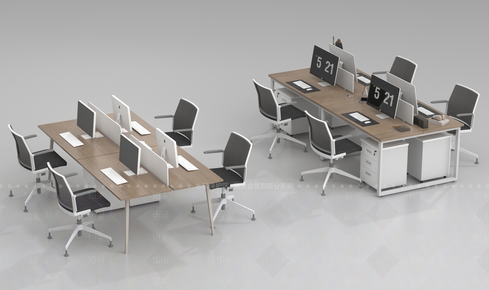 现代办公桌椅3D模型下载【ID:1197118831】