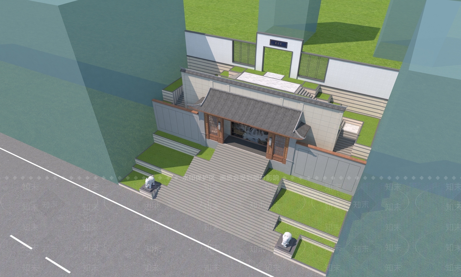 中式高层住宅3D模型下载【ID:1197120409】
