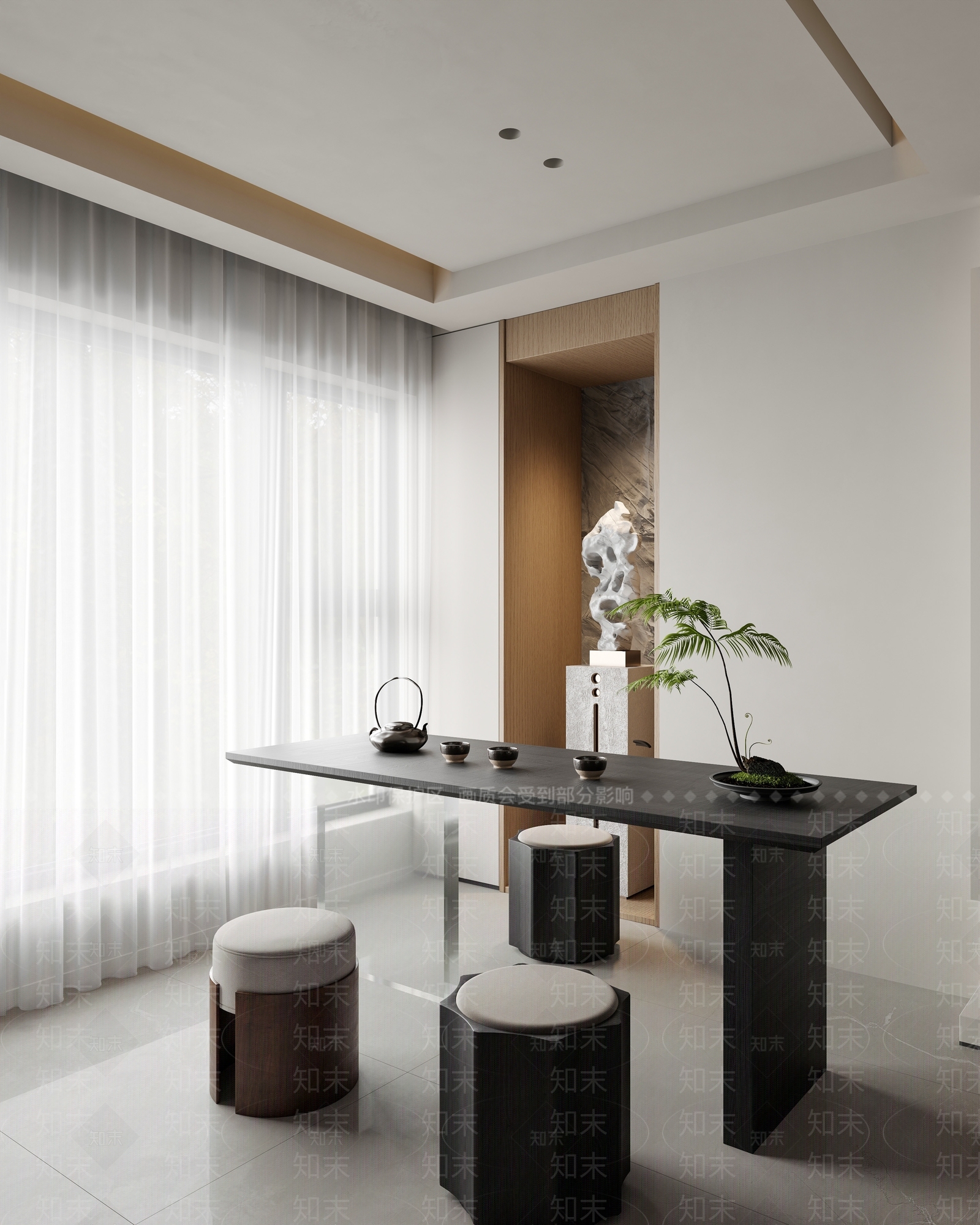 现代简约茶室3D模型下载【ID:1197122690】
