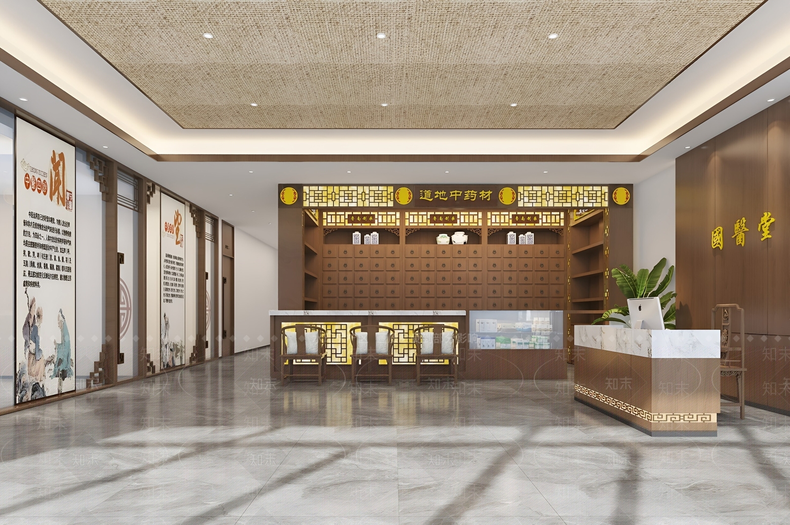 新中式医院SU模型下载【ID:1197124700】