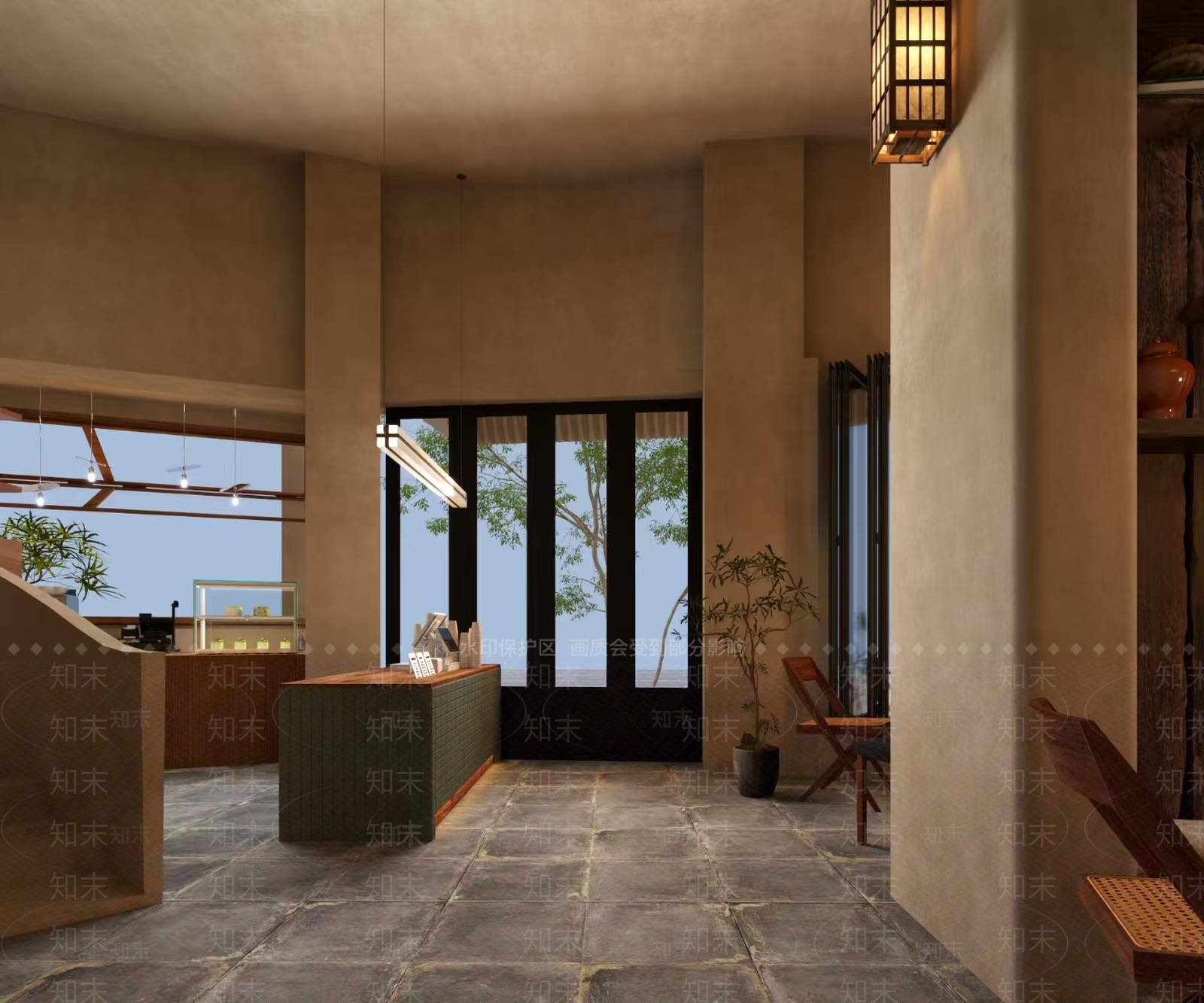 侘寂原木咖啡厅3D模型下载【ID:1197125726】
