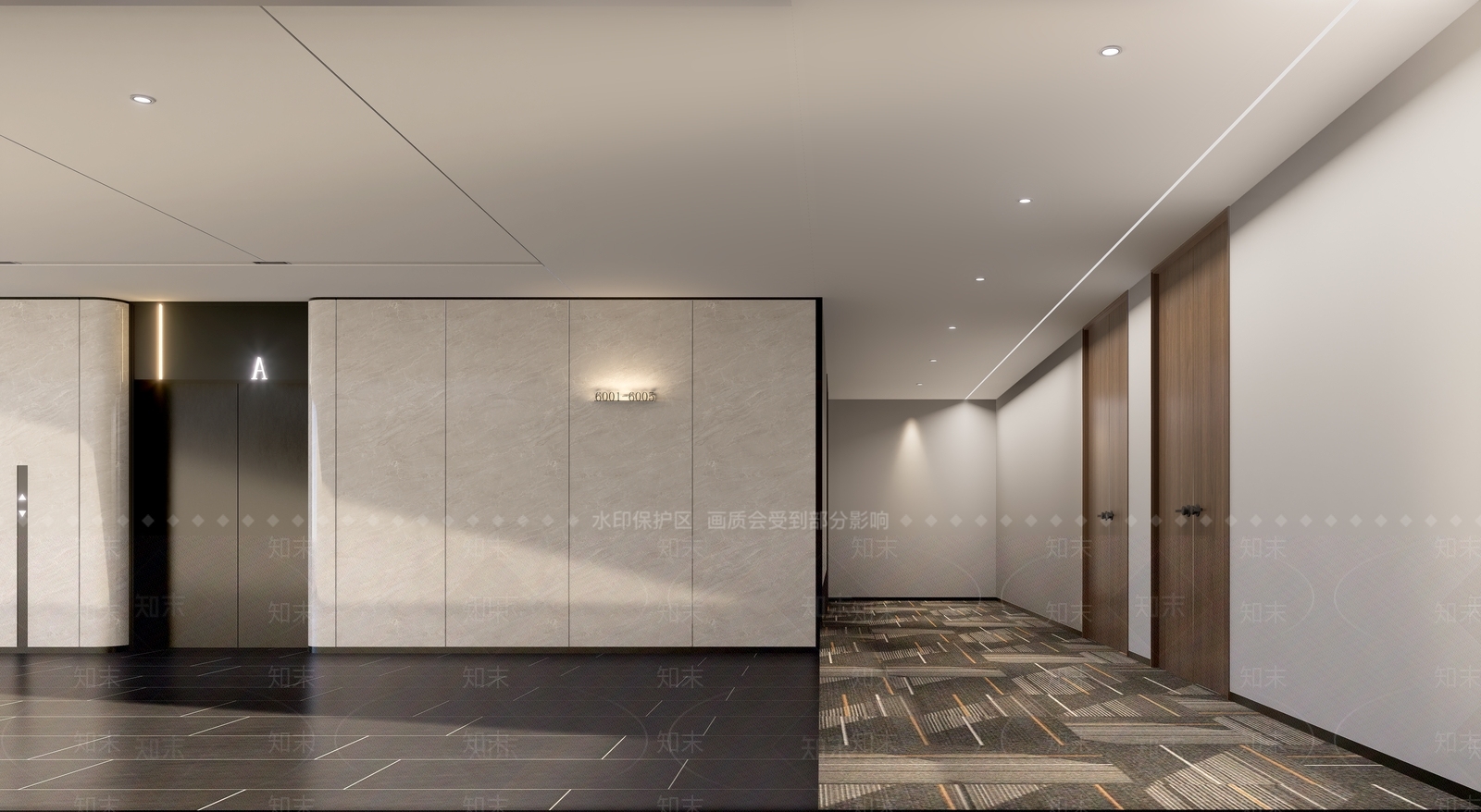 现代新中式电梯厅SU模型下载【ID:1197127496】