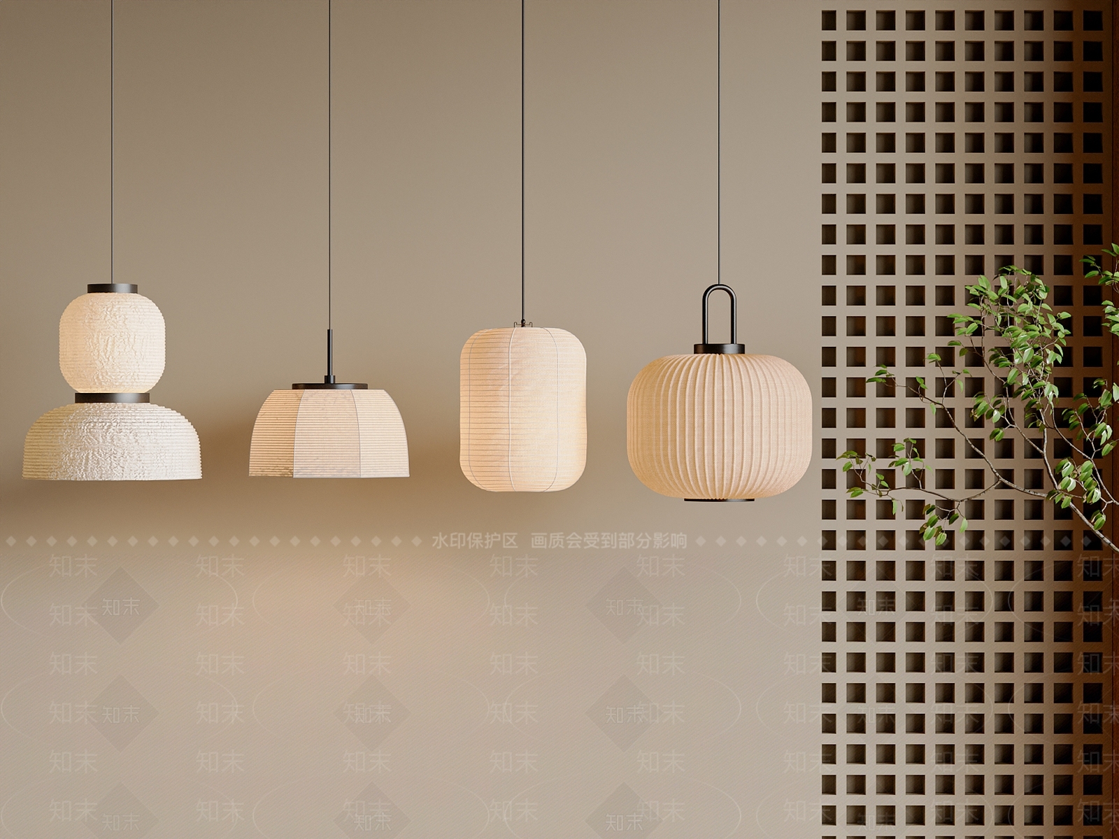 新中式中式吊灯3D模型下载【ID:1197129993】