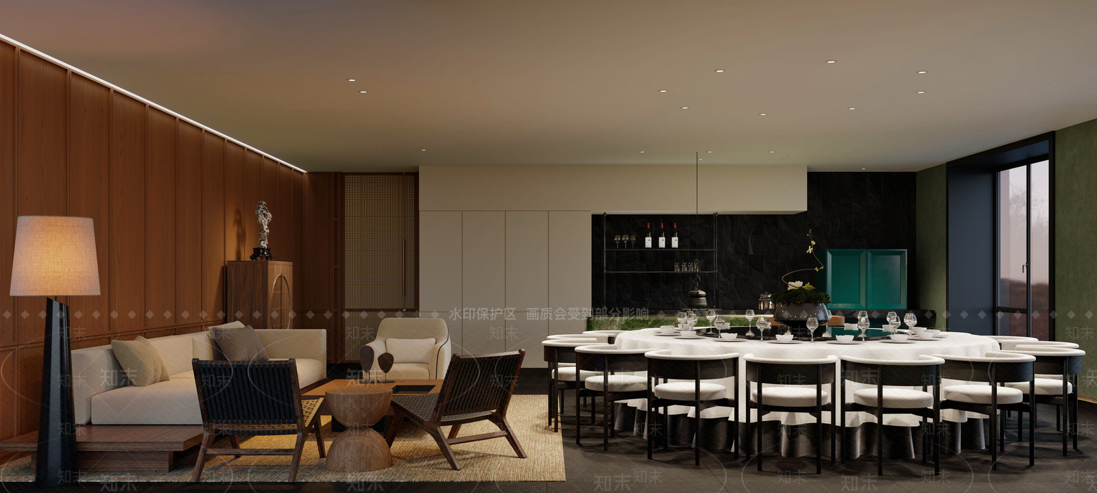新中式现代包厢3D模型下载【ID:1197135954】