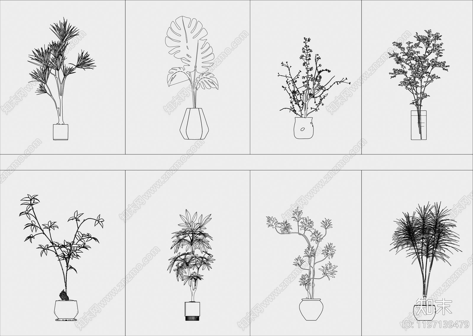 现代绿植cad施工图下载【ID:1197139479】