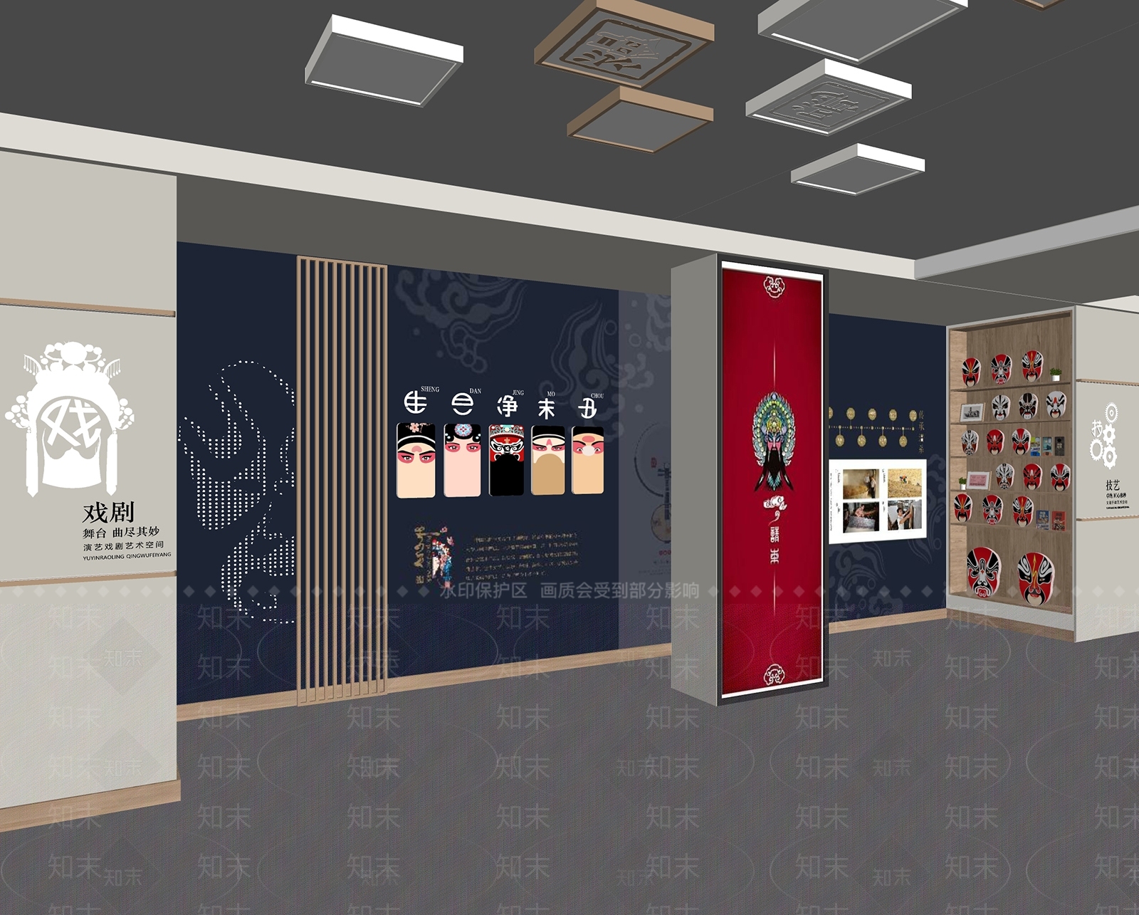 新中式非遗展厅SU模型下载【ID:1197140754】