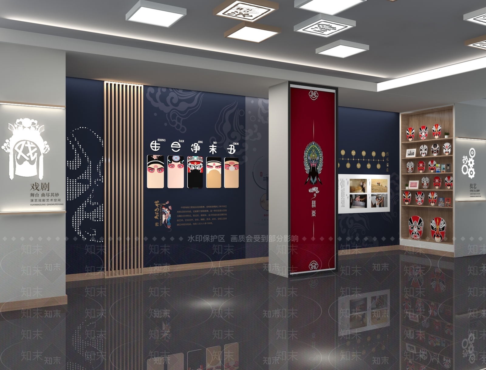 新中式非遗展厅SU模型下载【ID:1197140754】
