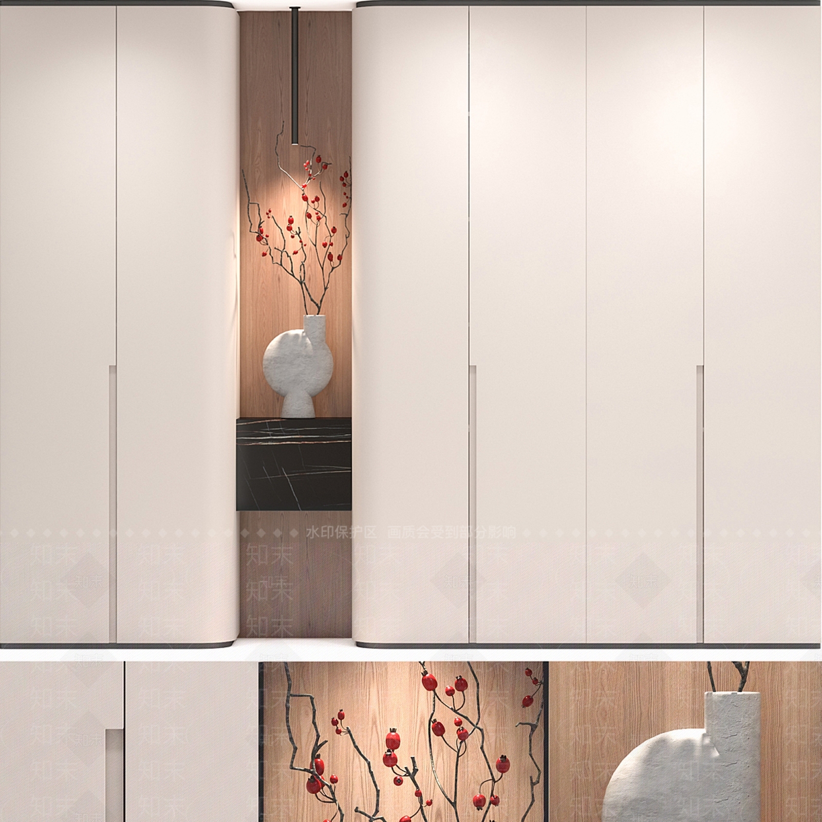 新中式现代鞋柜3D模型下载【ID:1197142423】