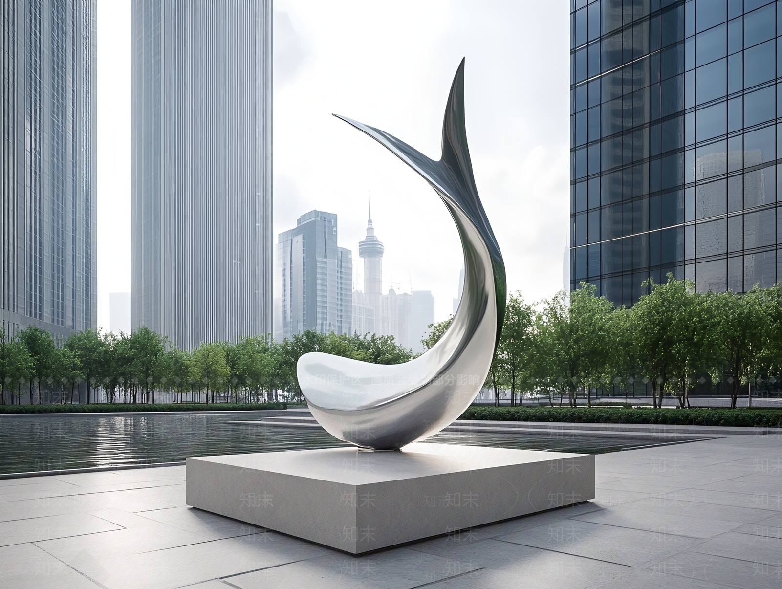 现代简约雕塑小品SU模型下载【ID:1197144131】