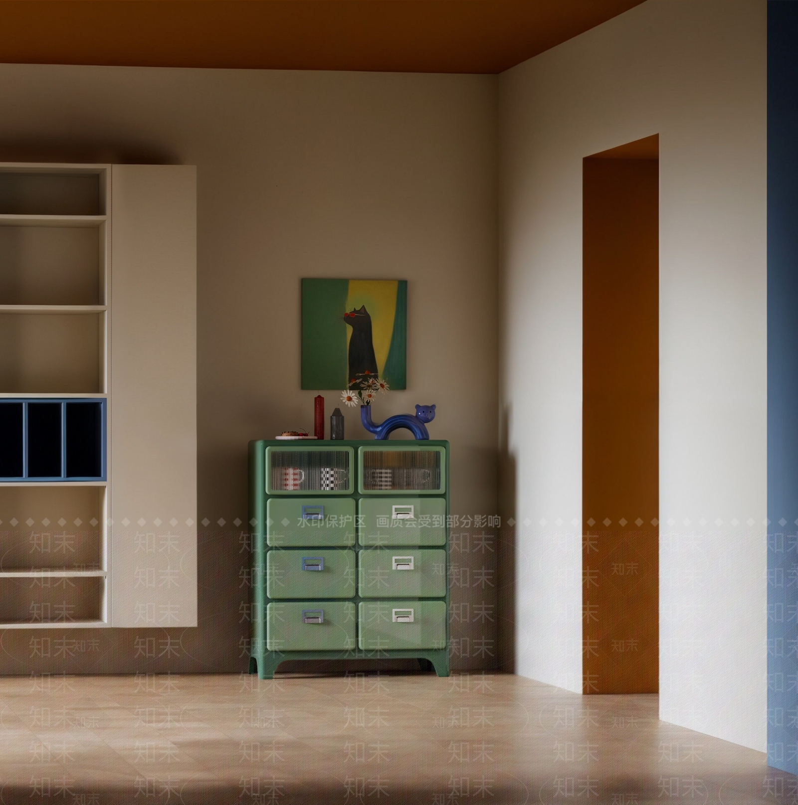 中古简约储物柜SU模型下载【ID:1197144960】