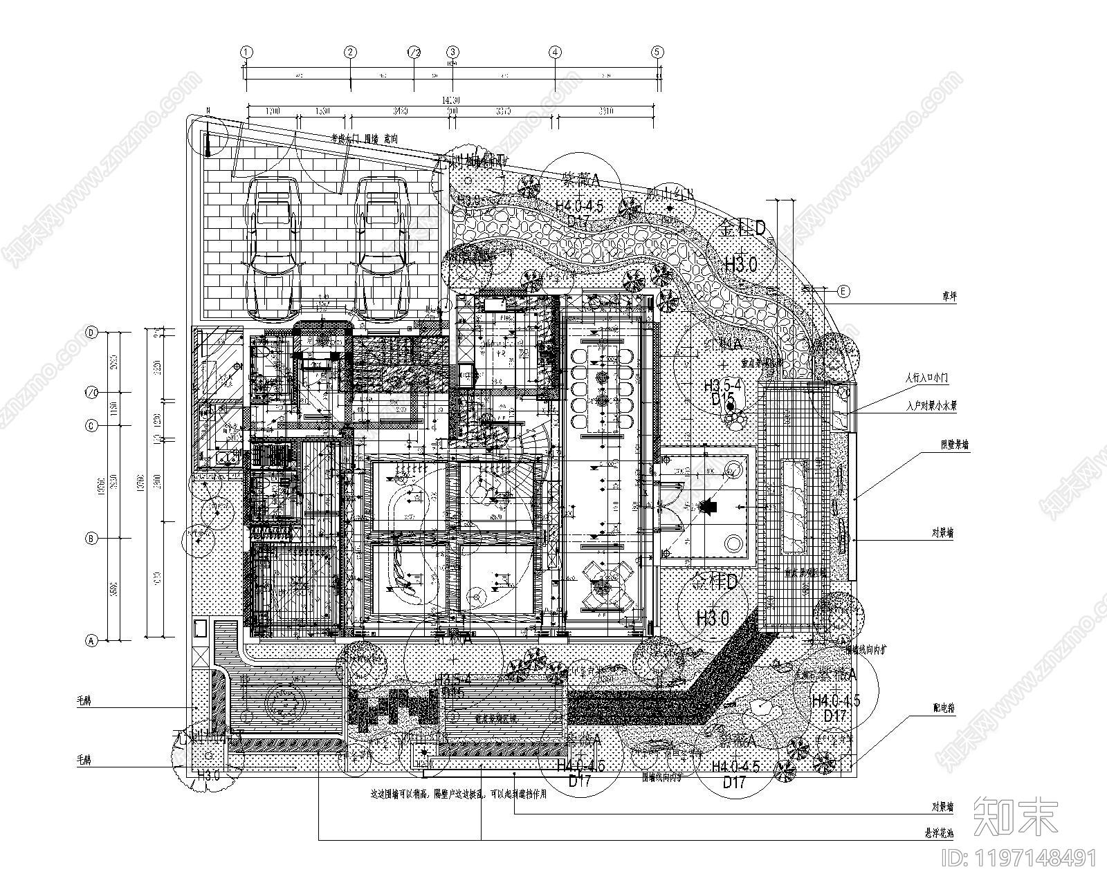 新中式庭院施工图下载【ID:1197148491】