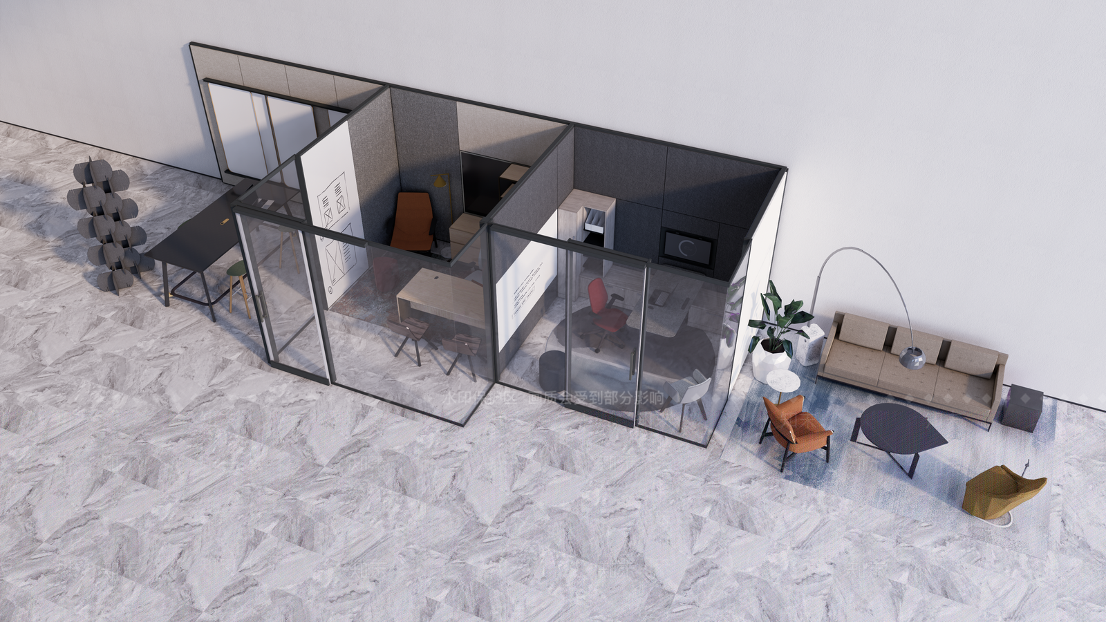 现代会议室SU模型下载【ID:1197149546】