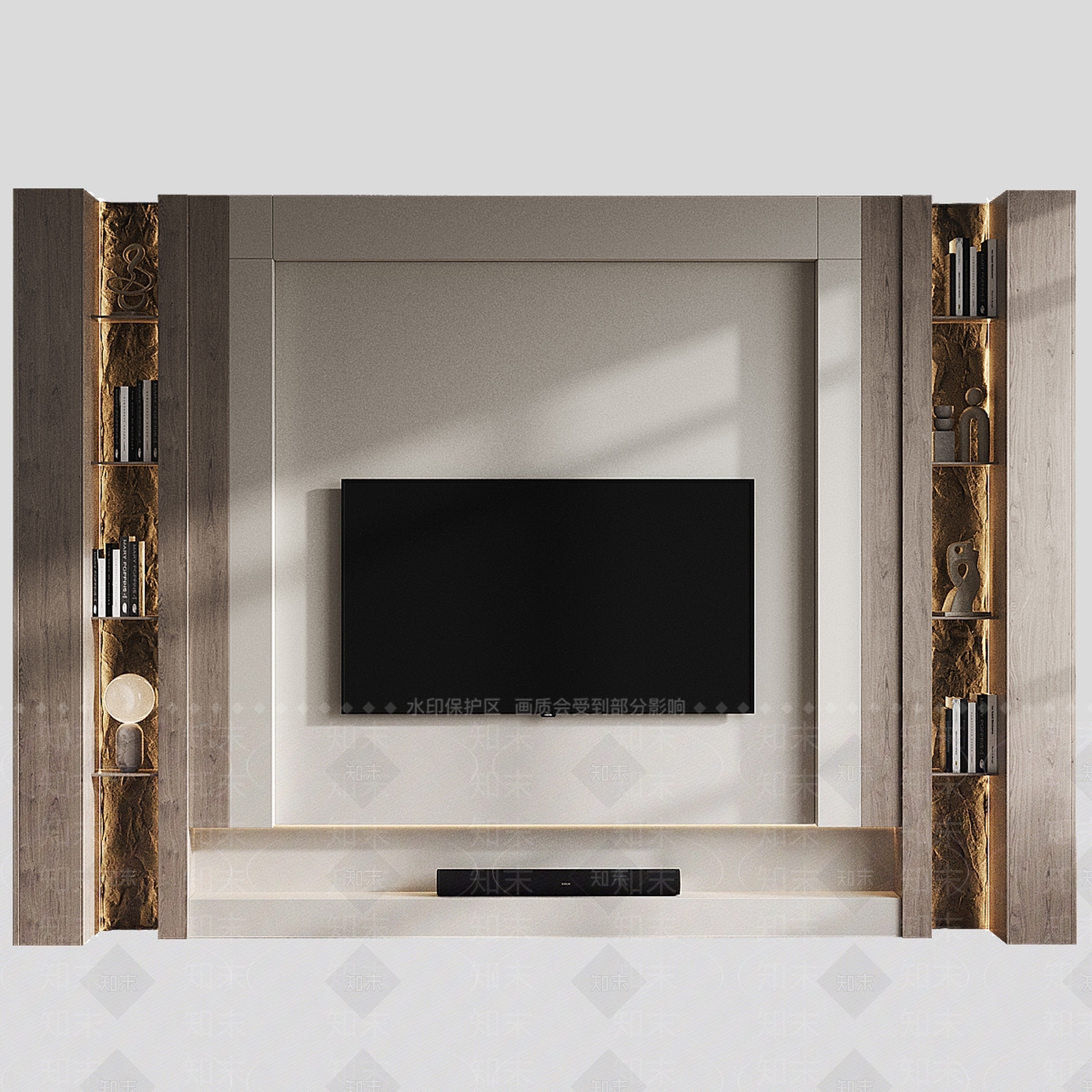 现代极简电视背景墙3D模型下载【ID:1197149732】