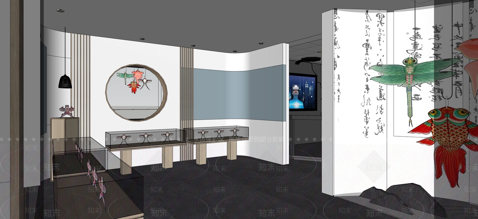中式现代其他文化空间SU模型下载【ID:1197151664】