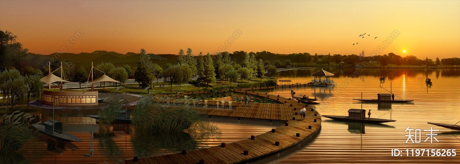 现代原木公园鸟瞰图下载【ID:1197156265】