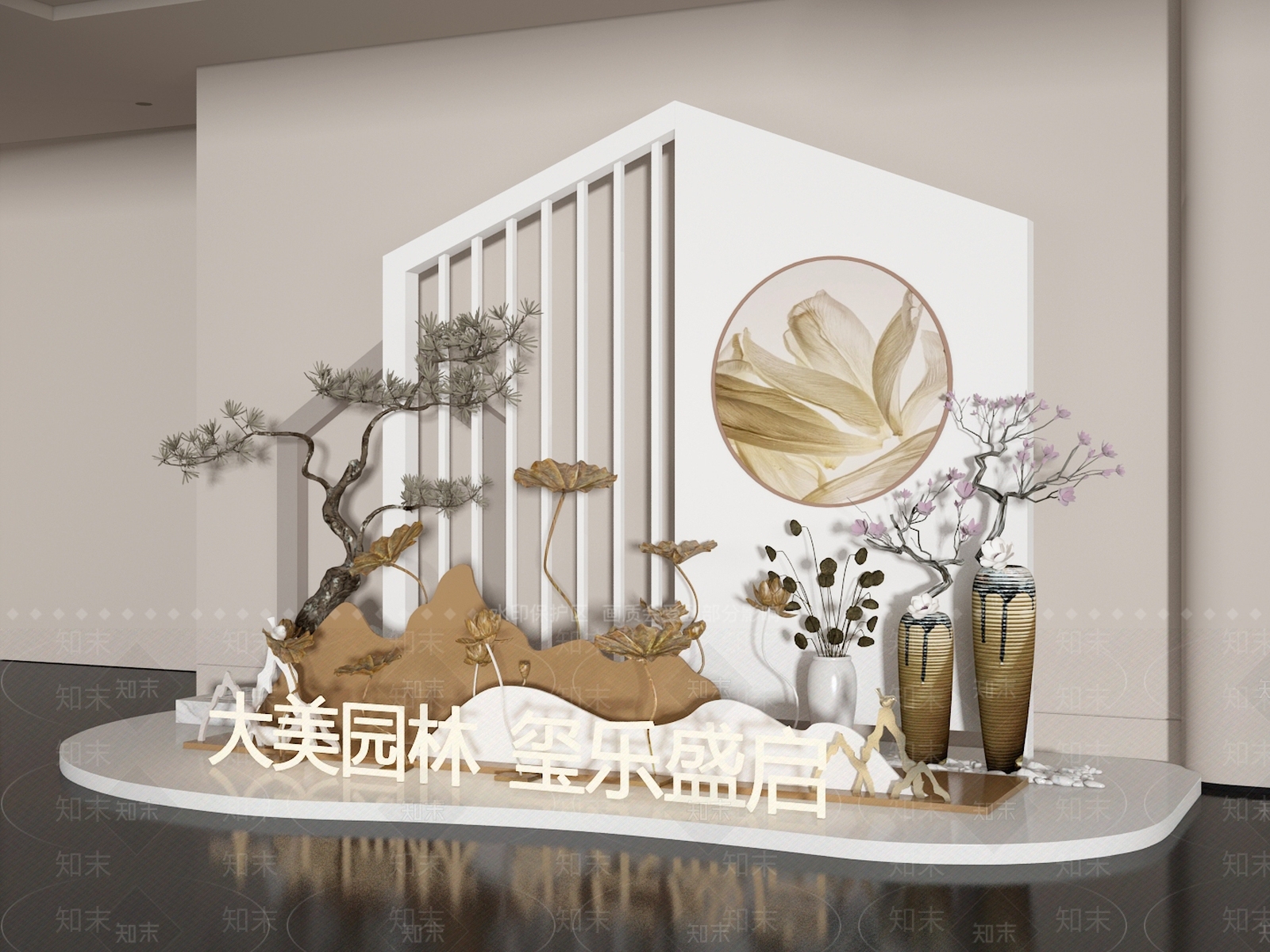 新中式中式橱窗3D模型下载【ID:1197160012】