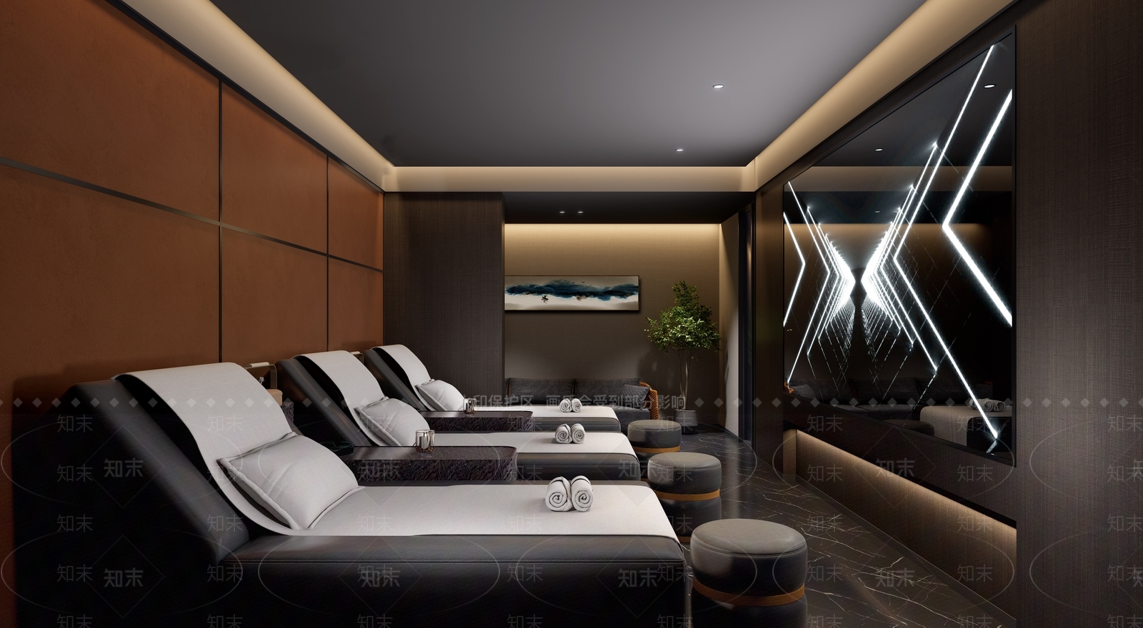 现代新中式足浴店3D模型下载【ID:1197162588】