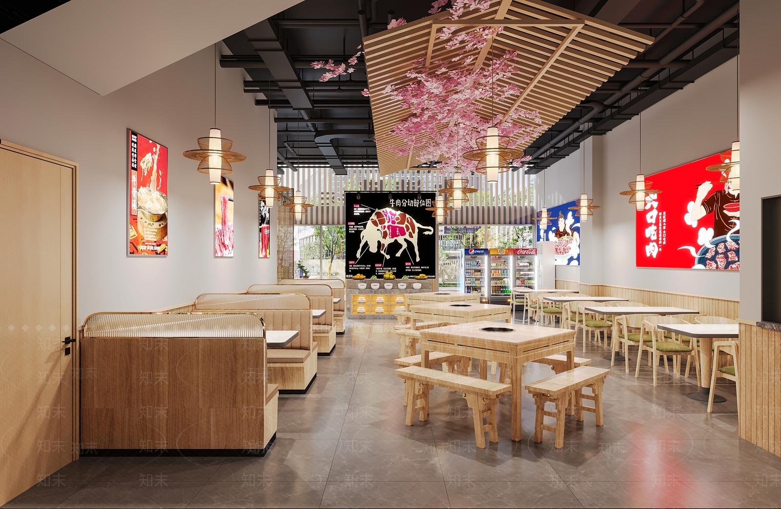 新中式现代火锅店3D模型下载【ID:1197166879】