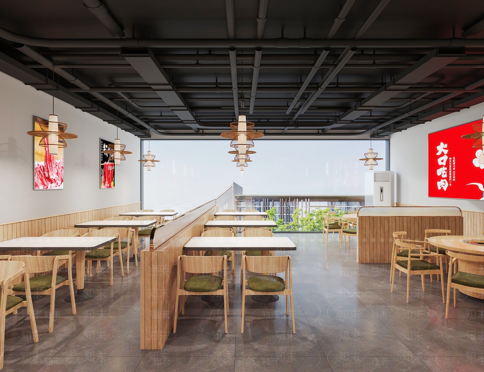 现代新中式火锅店3D模型下载【ID:1197167099】