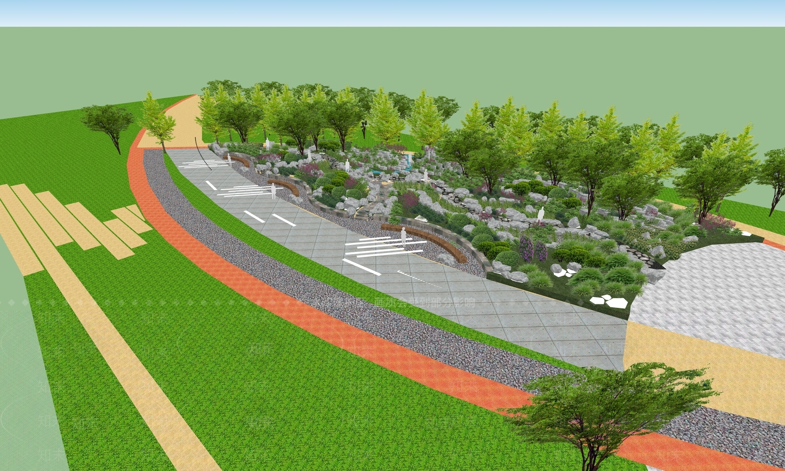现代景观公园SU模型下载【ID:1197171360】