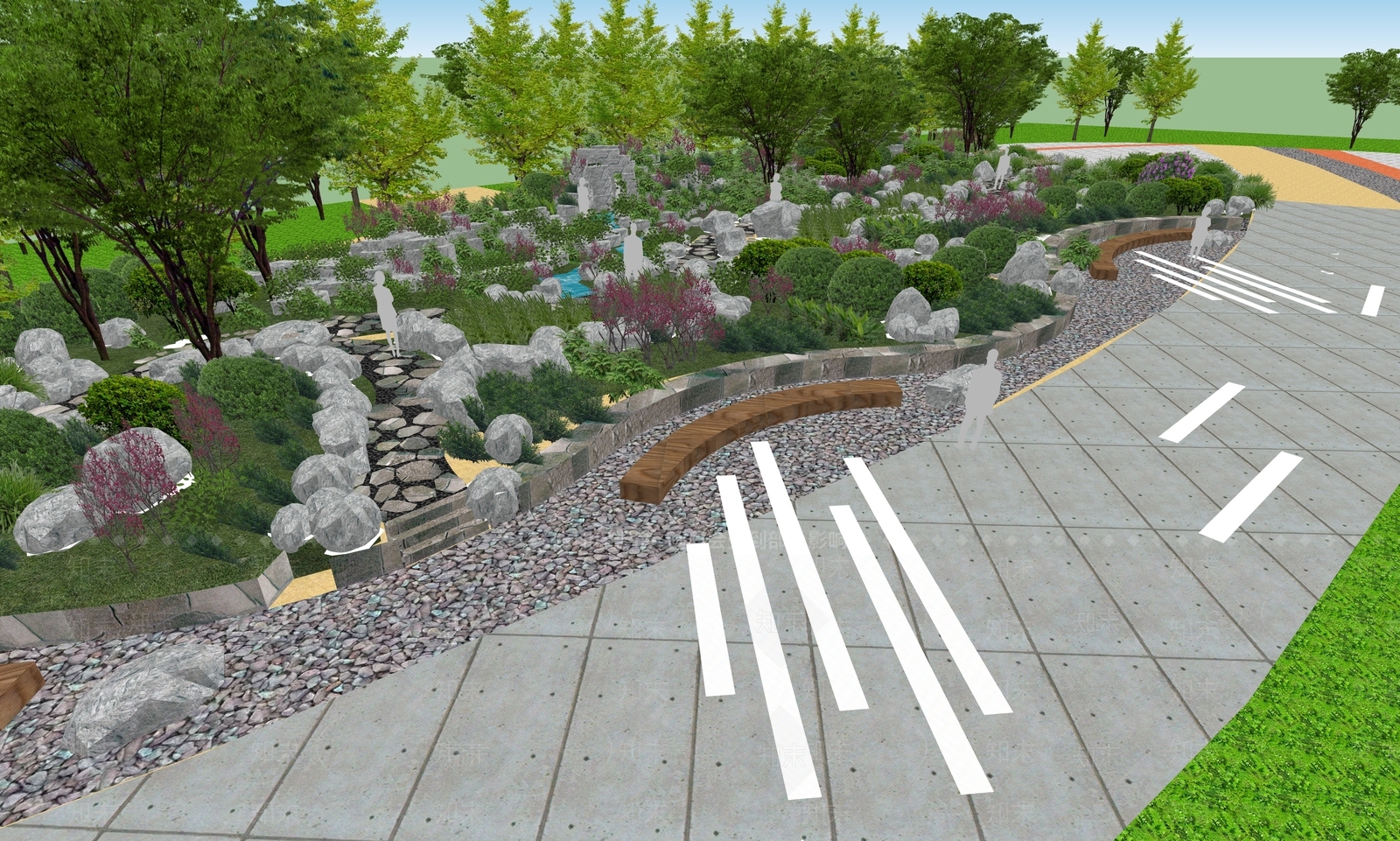 现代景观公园SU模型下载【ID:1197171360】