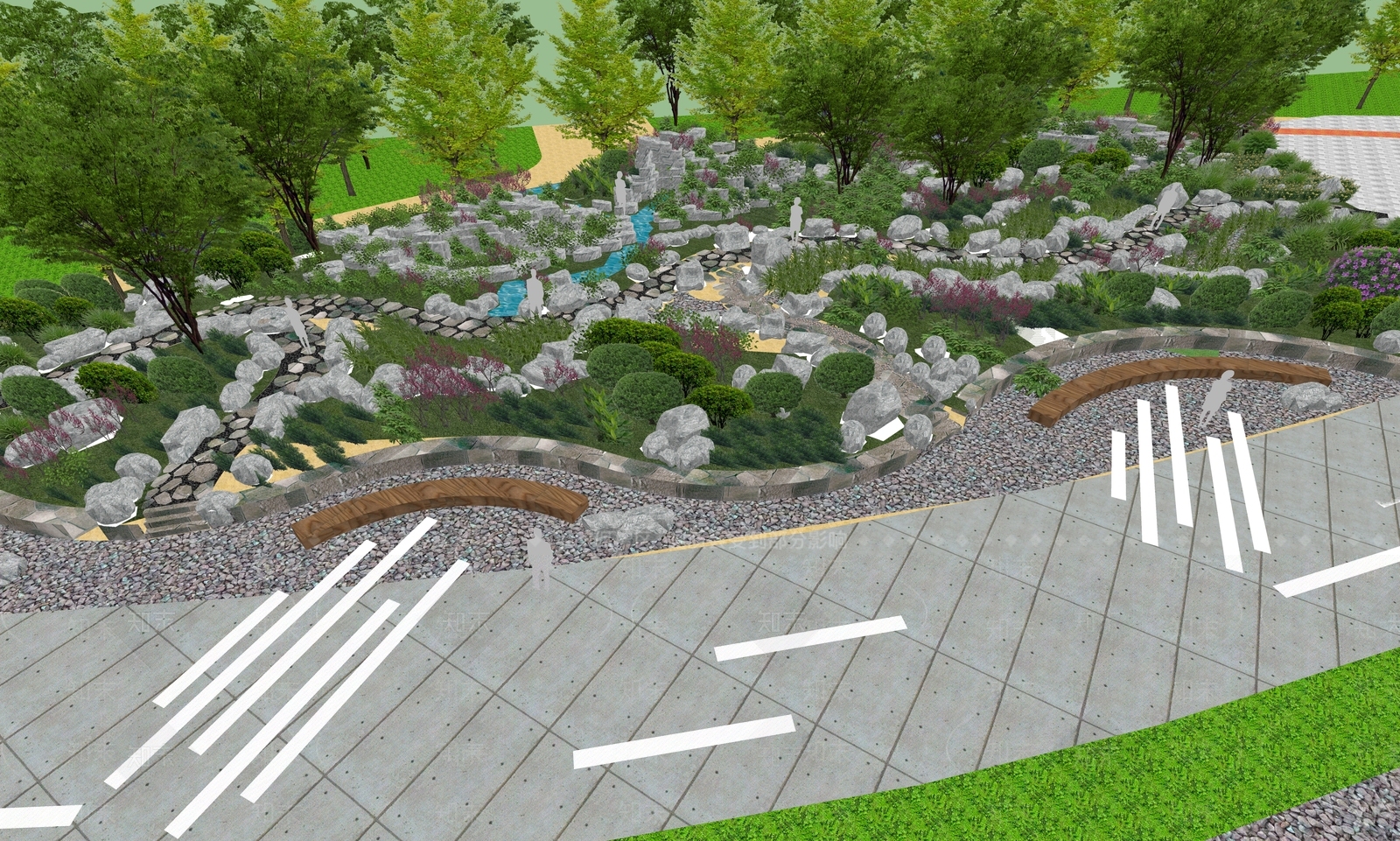 现代景观公园SU模型下载【ID:1197171360】