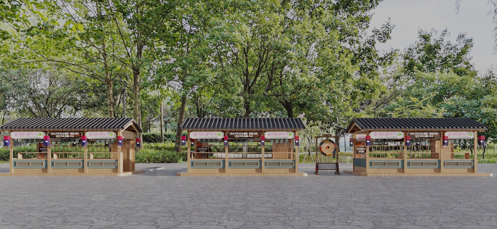 新中式原木驿站3D模型下载【ID:1197174427】
