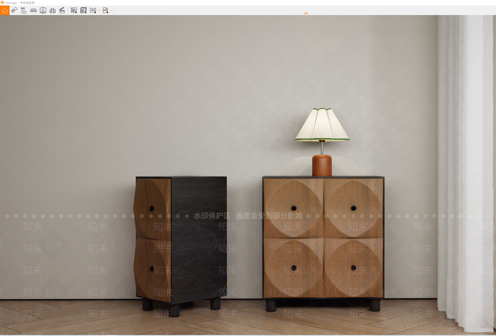 中古床头柜SU模型下载【ID:1197175721】