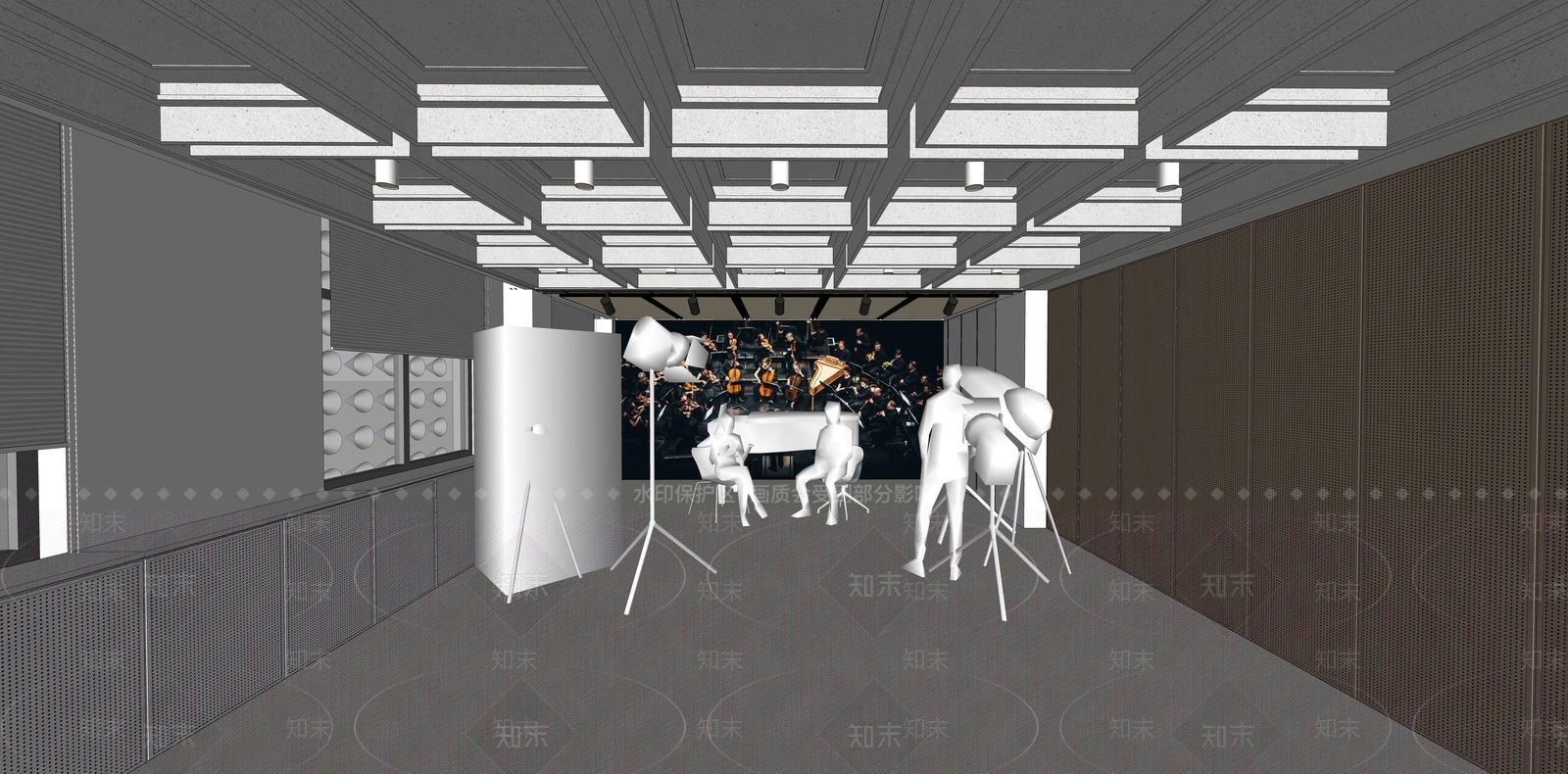 现代新中式其他文化空间SU模型下载【ID:1197179104】