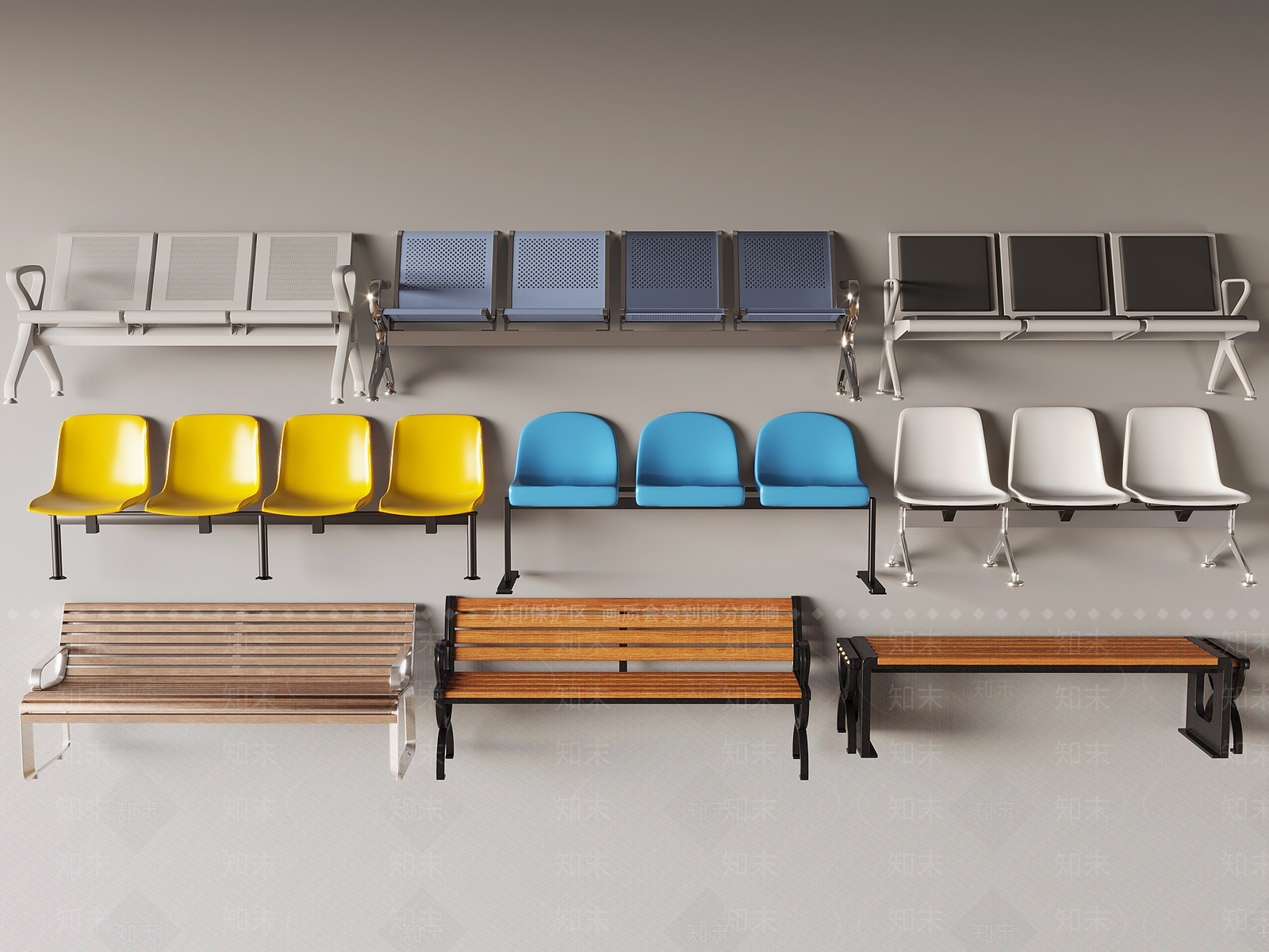 现代中古座椅座凳3D模型下载【ID:1197193041】