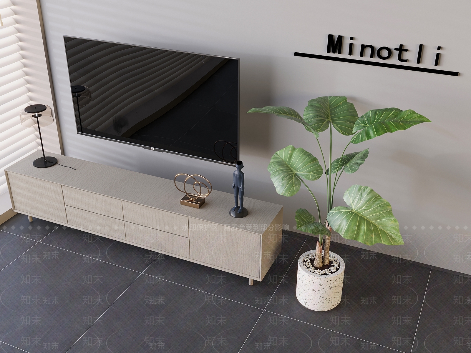 北欧电视柜3D模型下载【ID:1197193284】