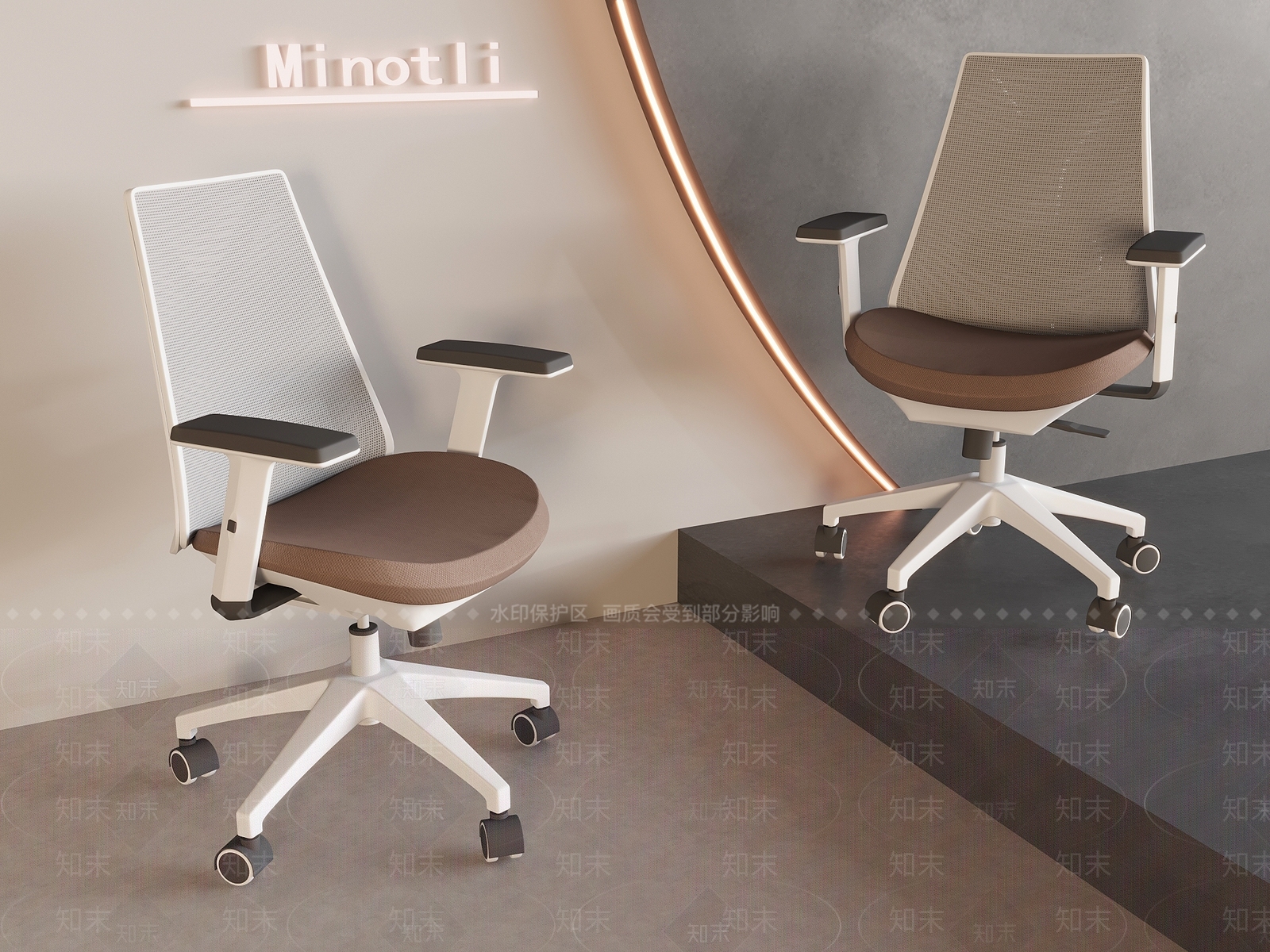 意式轻奢办公椅3D模型下载【ID:1197198020】