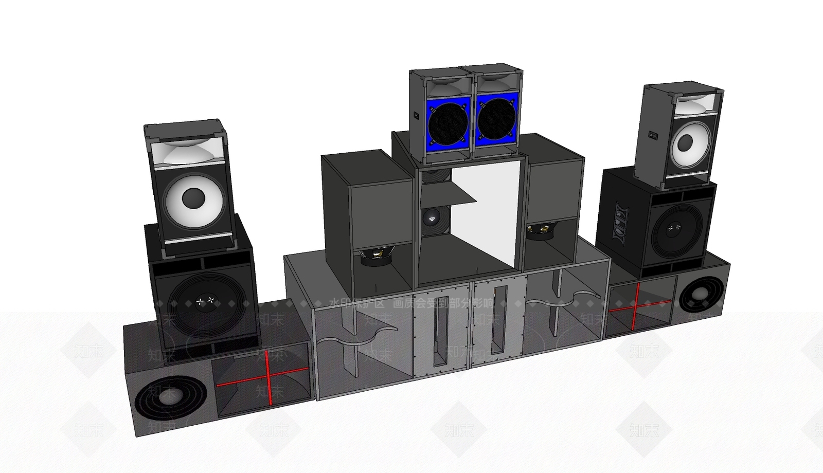 现代舞台音响SU模型下载【ID:1197201457】