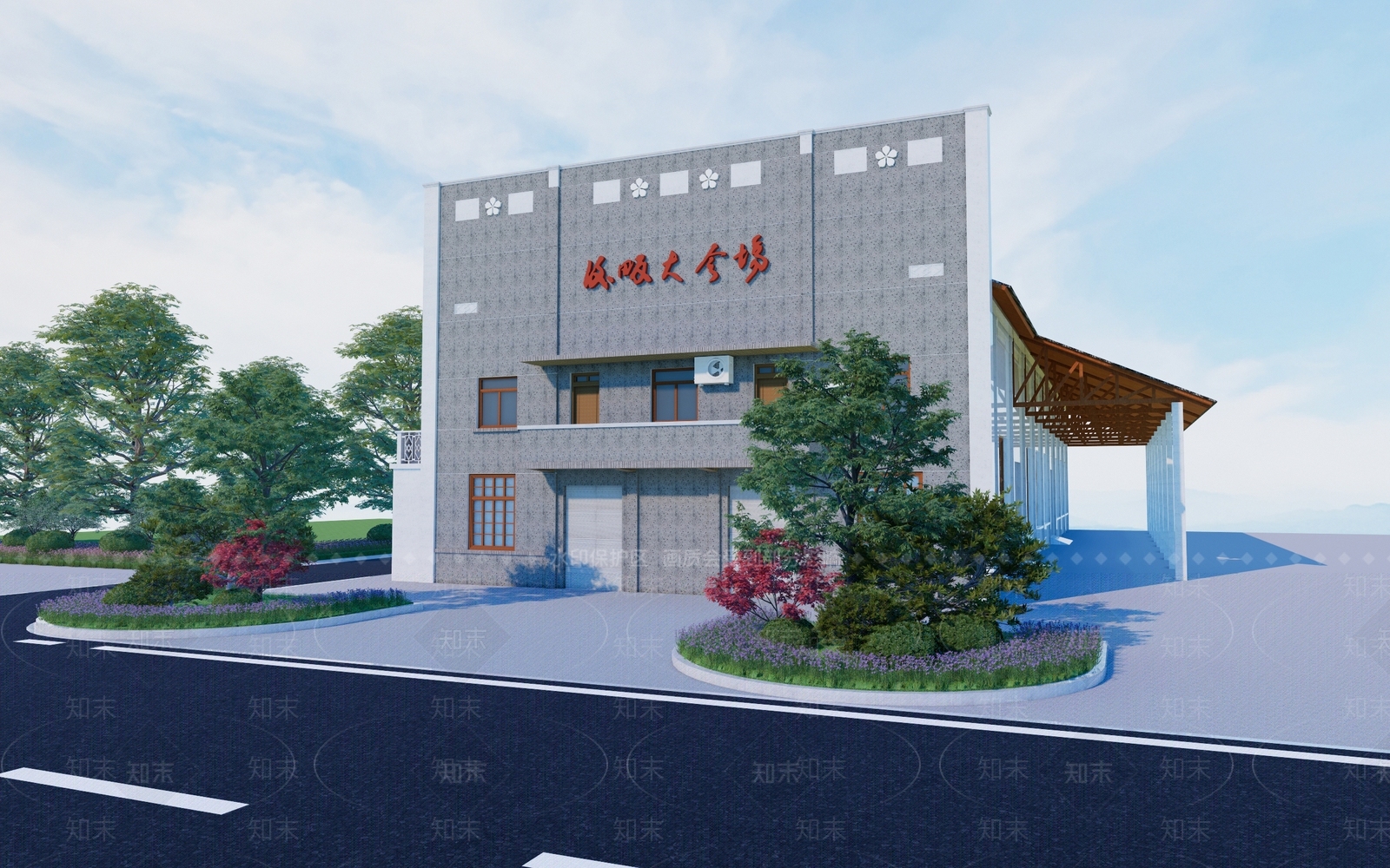 新中式乡村民房SU模型下载【ID:1197202634】