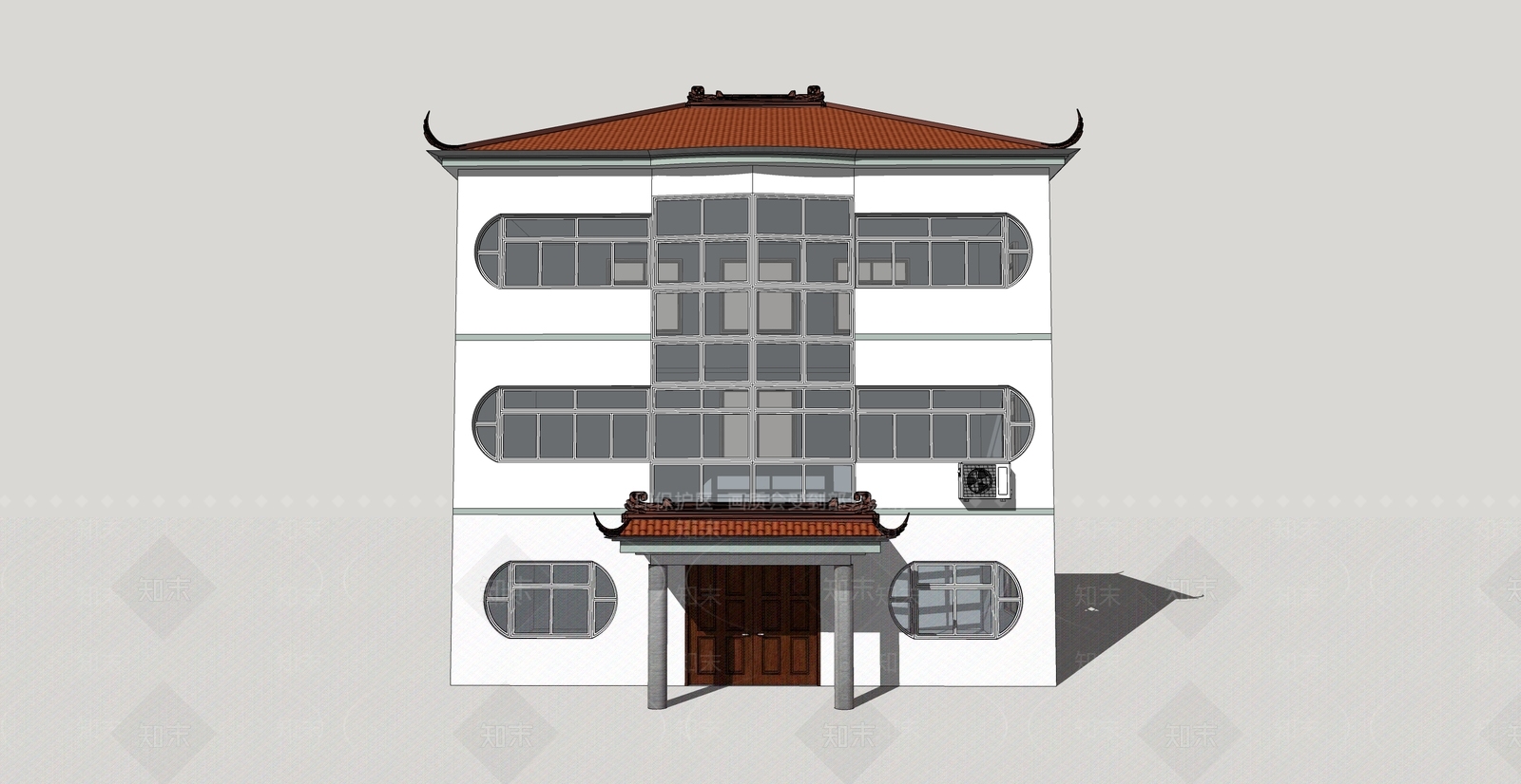 新中式乡村民房SU模型下载【ID:1197203136】