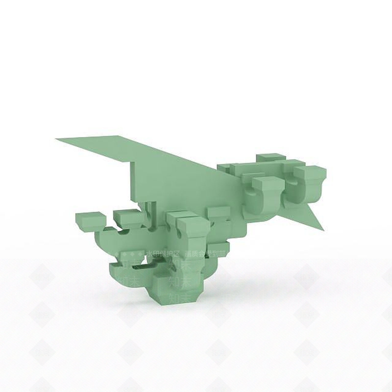 现代绿色斗拱3D模型下载【ID:1197207610】
