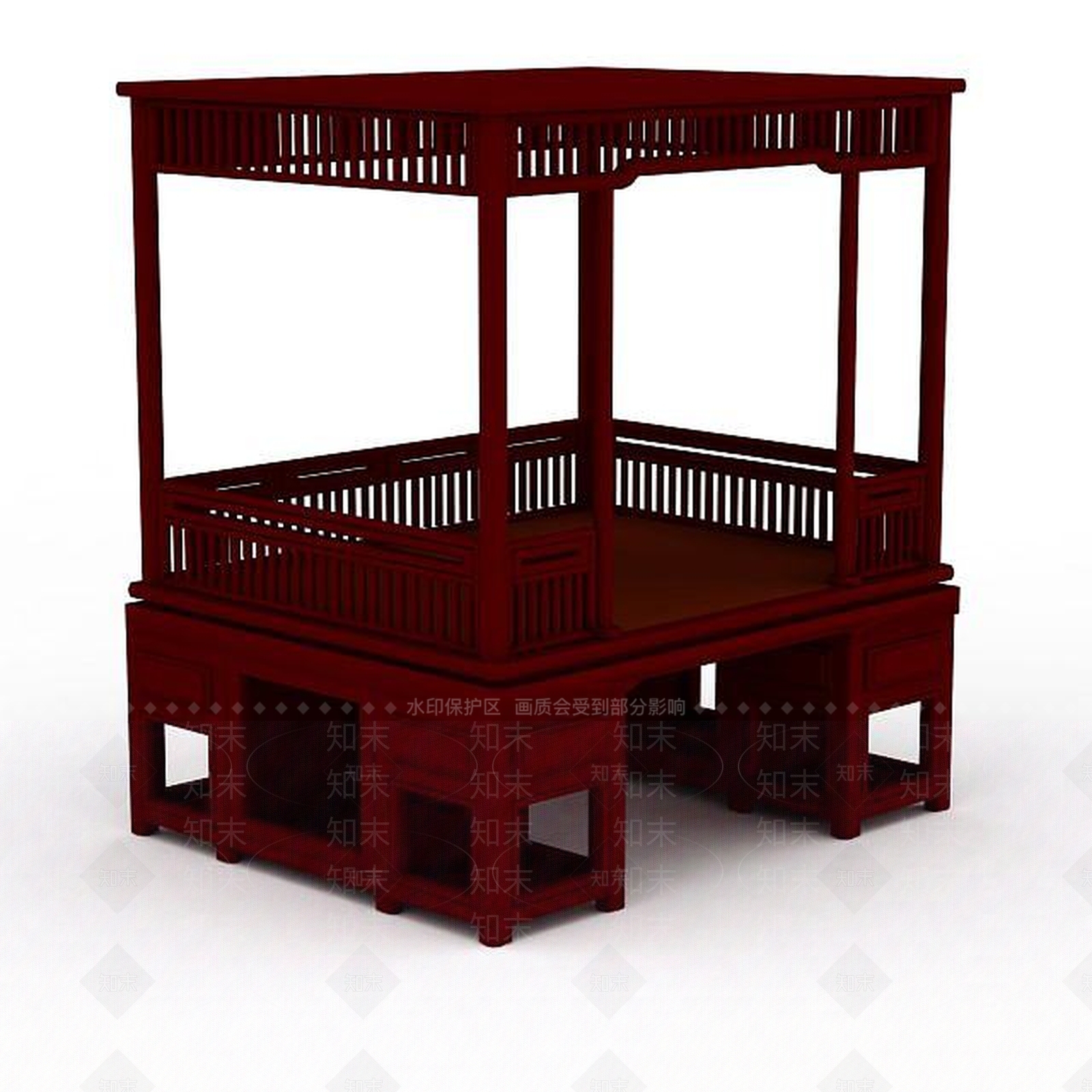 现代古代床3D模型下载【ID:1197208129】