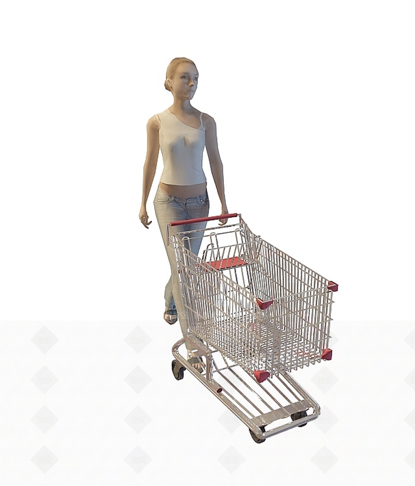 现代推购物车女人3D模型下载【ID:1197208394】
