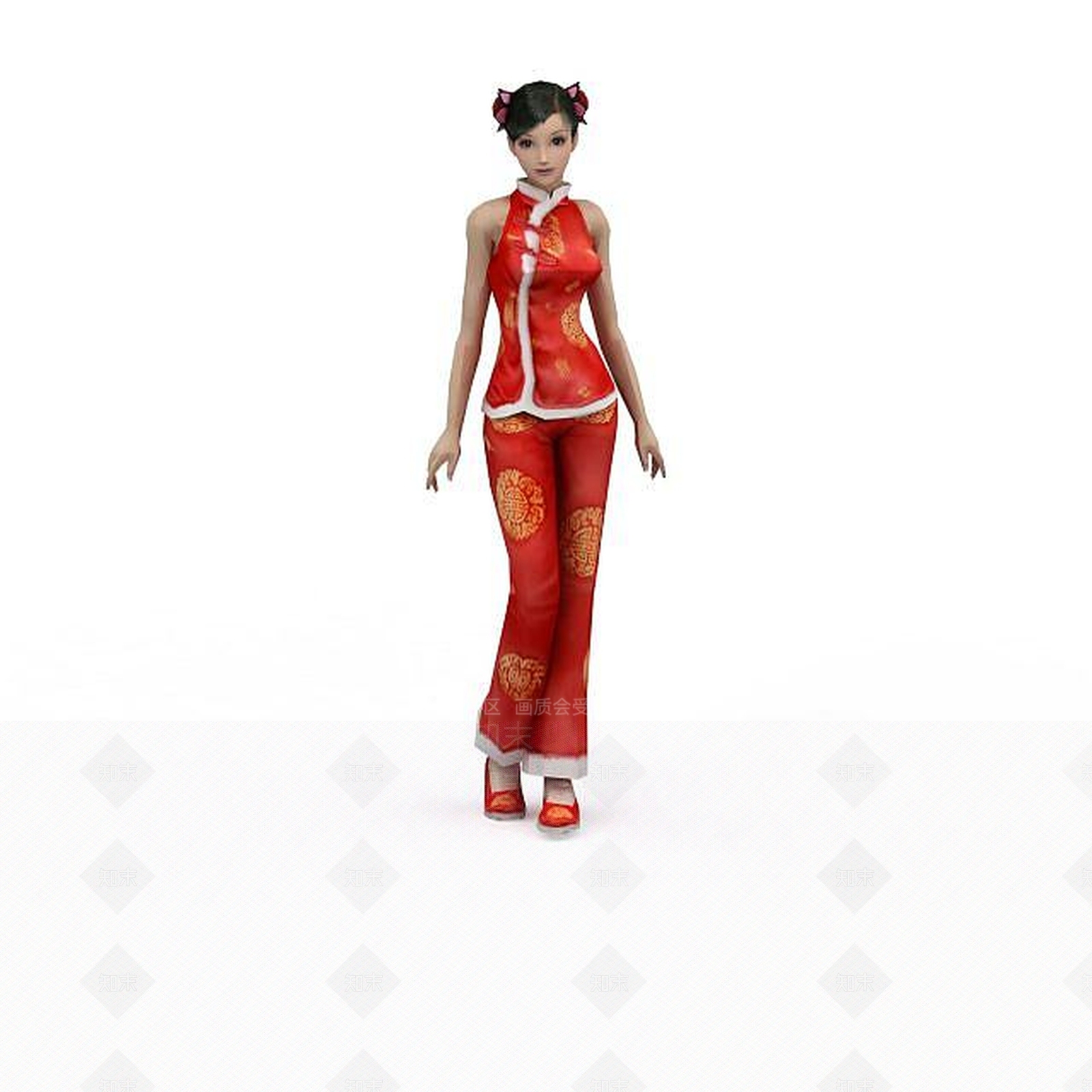 现代美丽大方女模特3D模型下载【ID:1197208893】