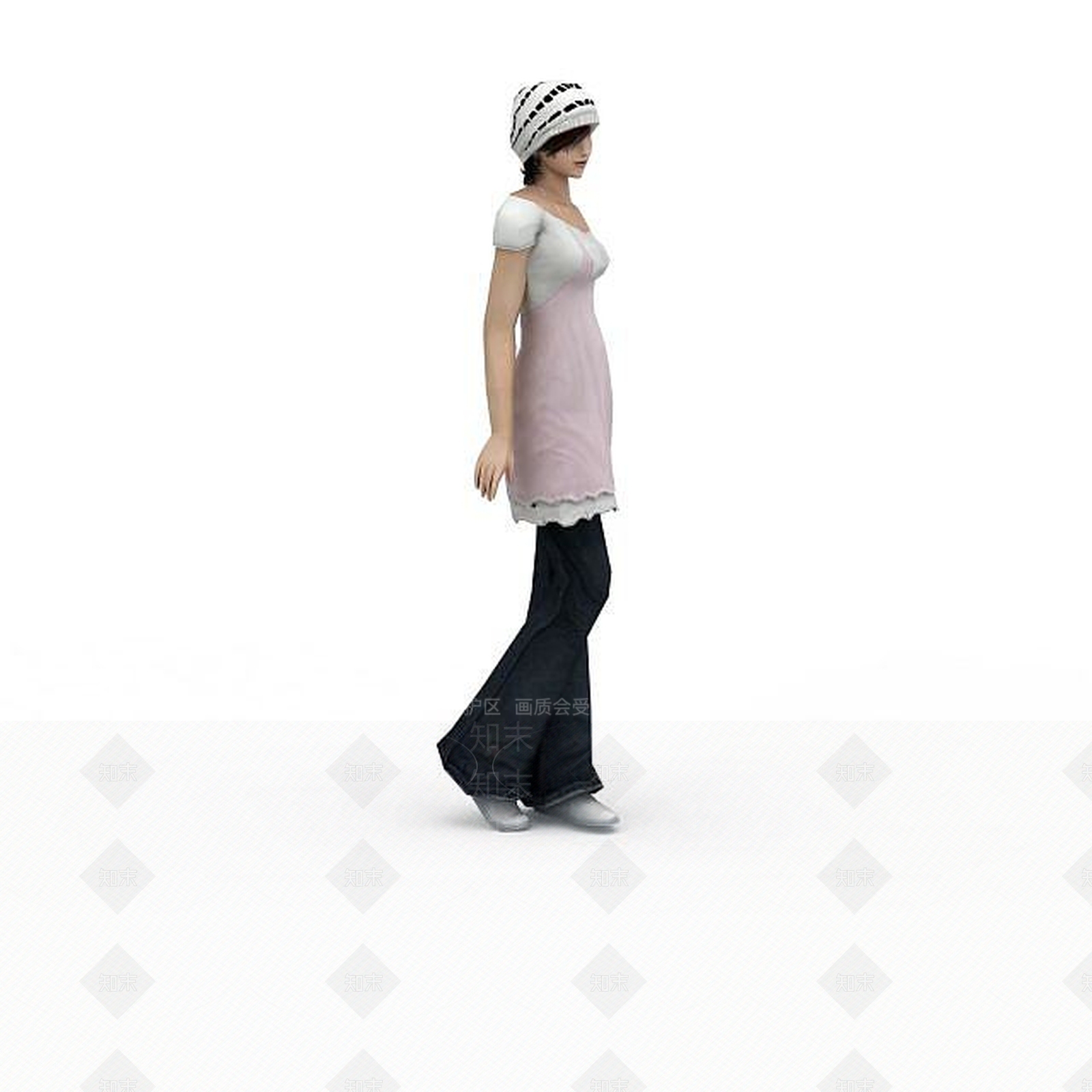 现代纯朴女模特3D模型下载【ID:1197209033】
